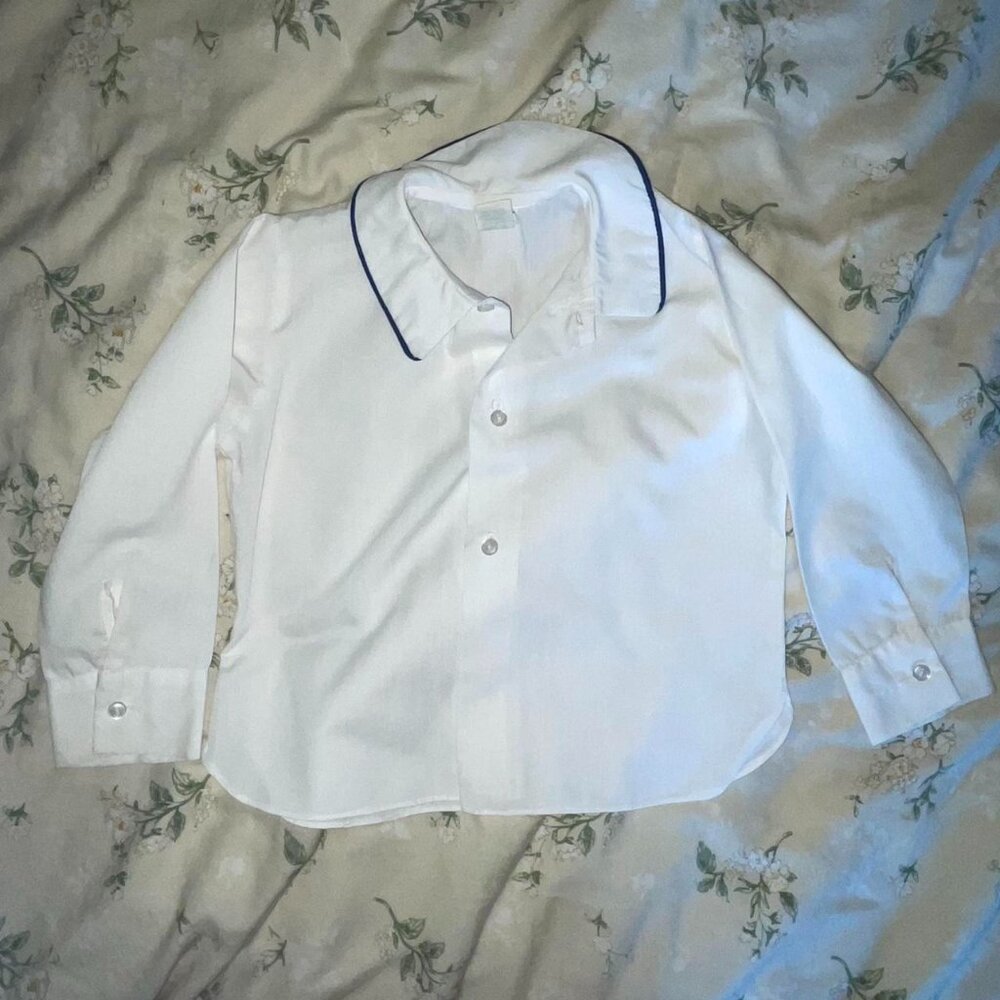 Vintage Children’s Imp Originals white and blue button up collared shirt
